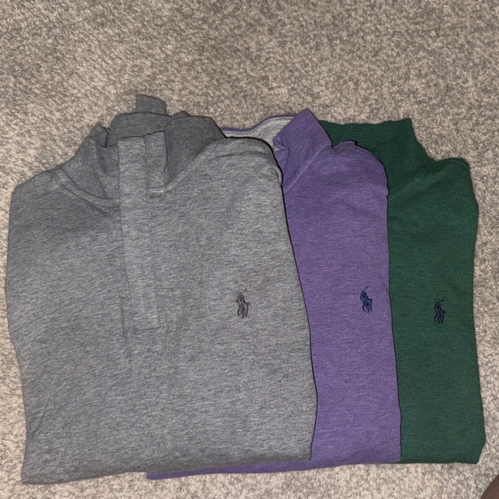 Polo by Ralph Lauren Gray, Purple & Green three qtr zip